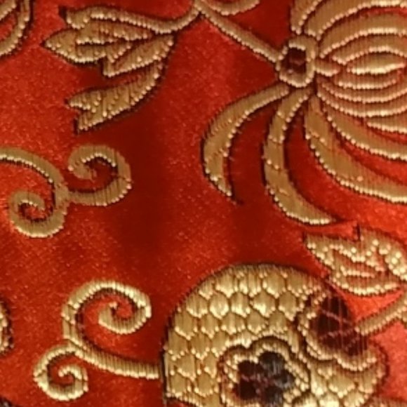 Vintage Red Bohemian style, Asian Decor Bed Throw by Stratford Home - Picture 8 of 12